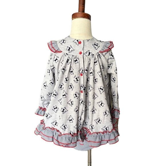 LOLITTOS | Gray & Red | DOGS PRINT TWO PIECES DRESS SET - Picture 4 of 16